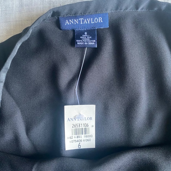 NWT Ann Taylor black silk bias cut long skirt Size 6 - Picture 9 of 15